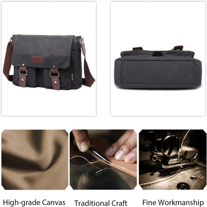 FANDARE Leinwand Messenger Bag Umhängetasche 7.9 inch iPad Tasche Schultertasche Unisex Segeltuch Ta