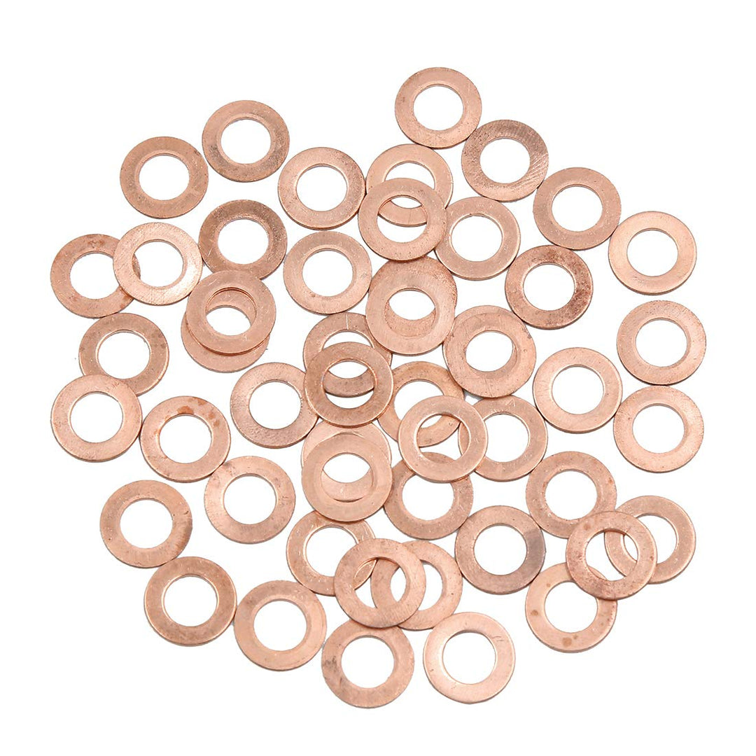 sourcing map 50 STK. Kupfer Unterlegscheiben Kupferringe Dichtungsringe 8mm Innendurchmesser