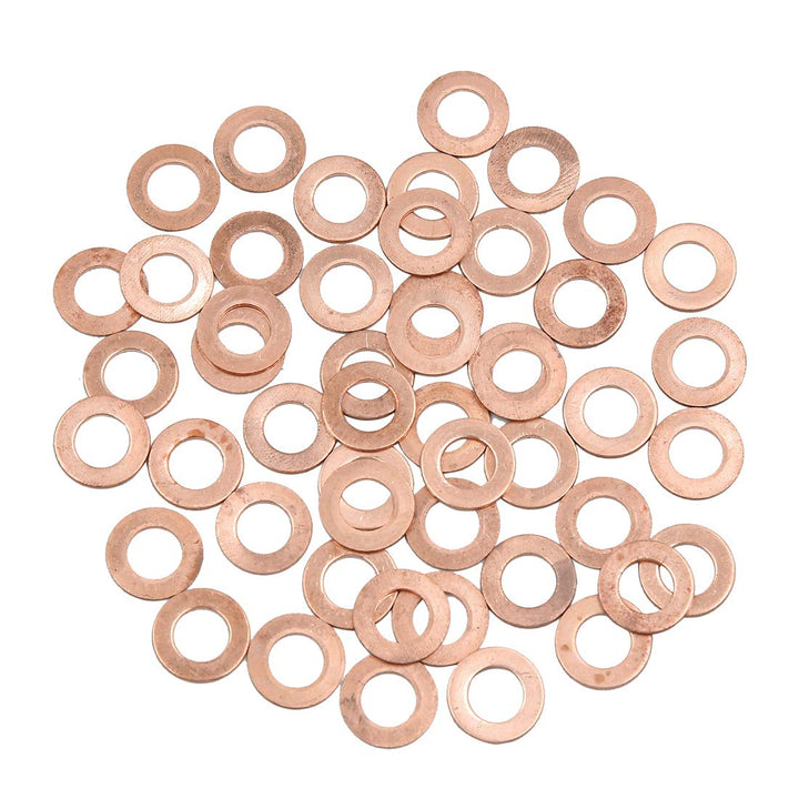 sourcing map 50 STK. Kupfer Unterlegscheiben Kupferringe Dichtungsringe 8mm Innendurchmesser