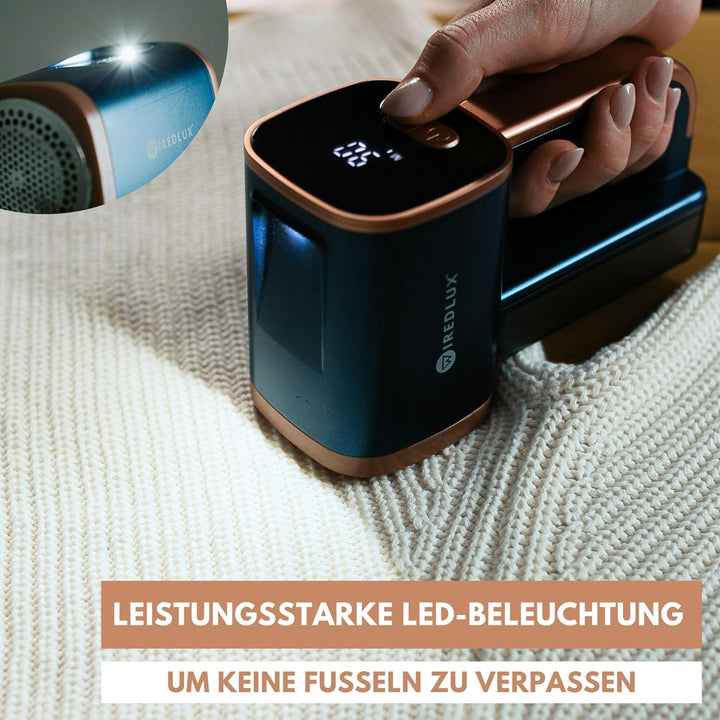 Fusselrasierer Elektrisch WiredLux - Wiederaufladbarer Fusselentferner für Kleidung & Möbel - LED-Li
