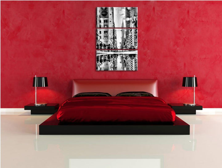 Pixxprint New York Times Square als Leinwandbild/Grösse: 3 Teilig (120x80) cm/Wandbild/Kunstdruck/fe