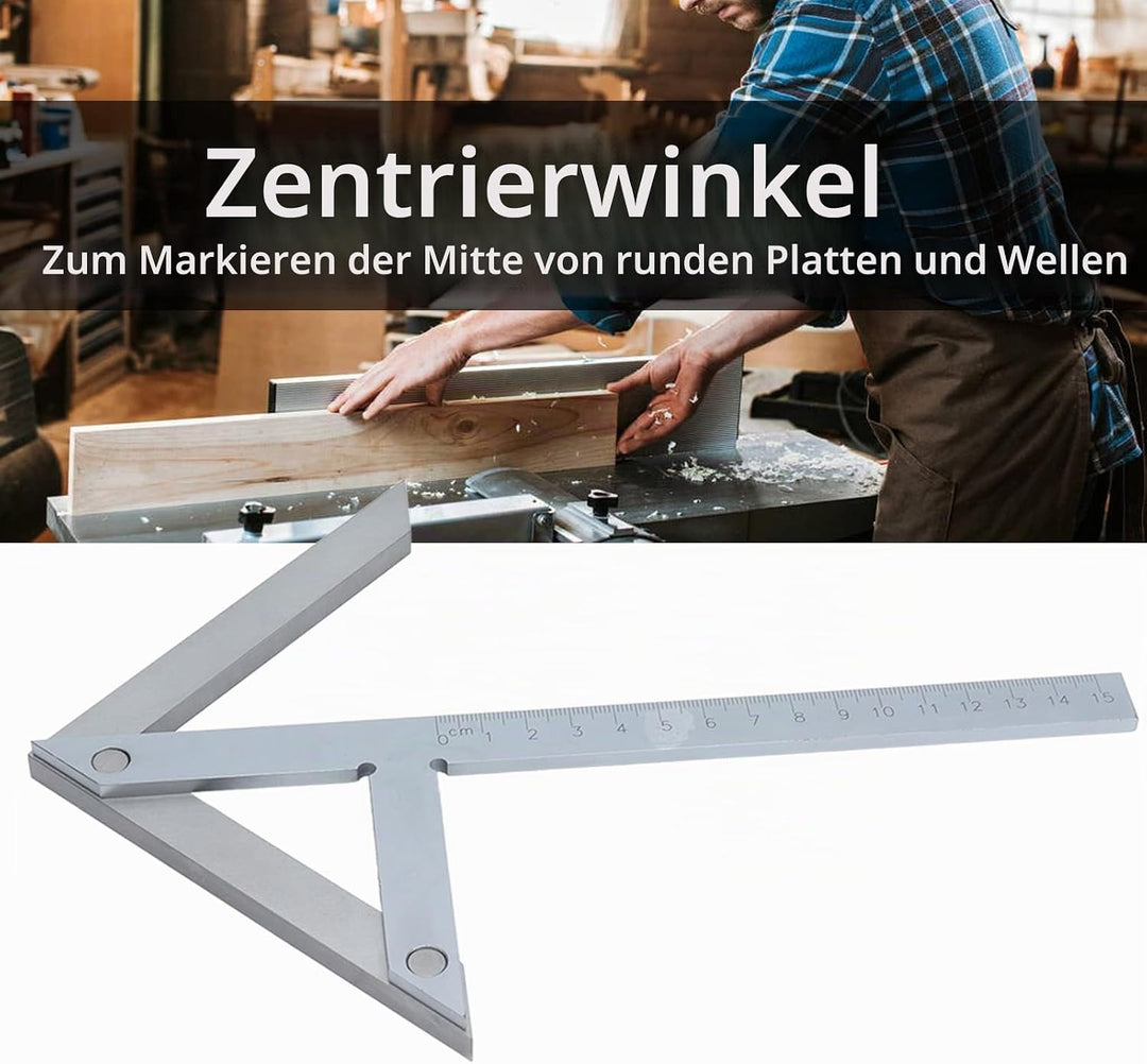 Messlineal für Zentrierwinkel aus Edelstahl, 150 x 130 mm