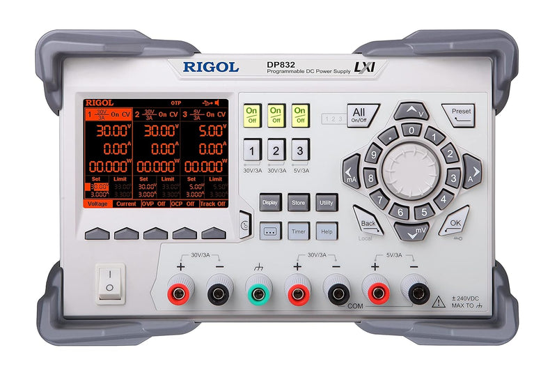 RIGOL DP832 DC-Netzteil, 3 Ausgänge, 30V/3A || 30V/3A, 5V/3A, 195 W, geringe Welligkeit und Rauschen