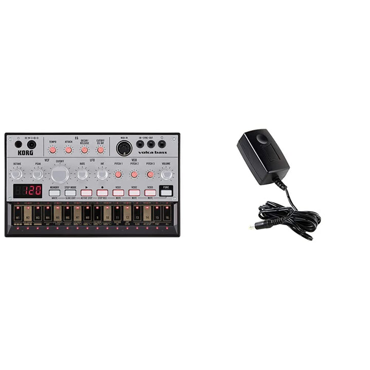 Korg VOLCA-BASS Analog-Synthesizer Schwarz & KA350 Stromversorgung für Monotribe KORG volca bass Bun