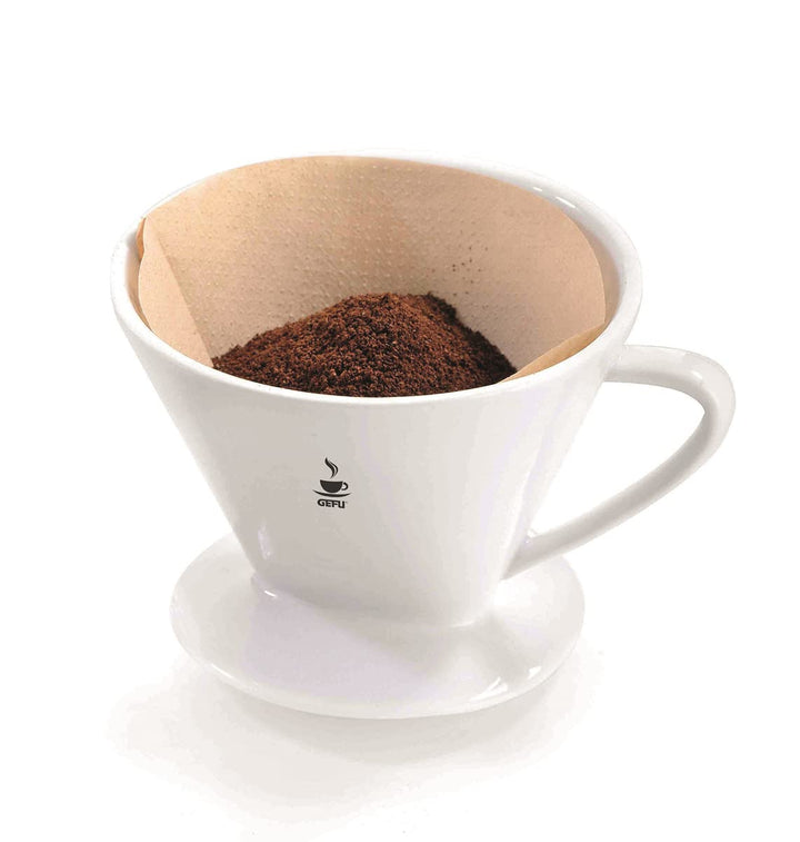 GEFU Porzellan-Kaffeefilter SANDRO Gr.2 für Handbrühkaffee – Tassenfilter für Filtertüten, langlebig