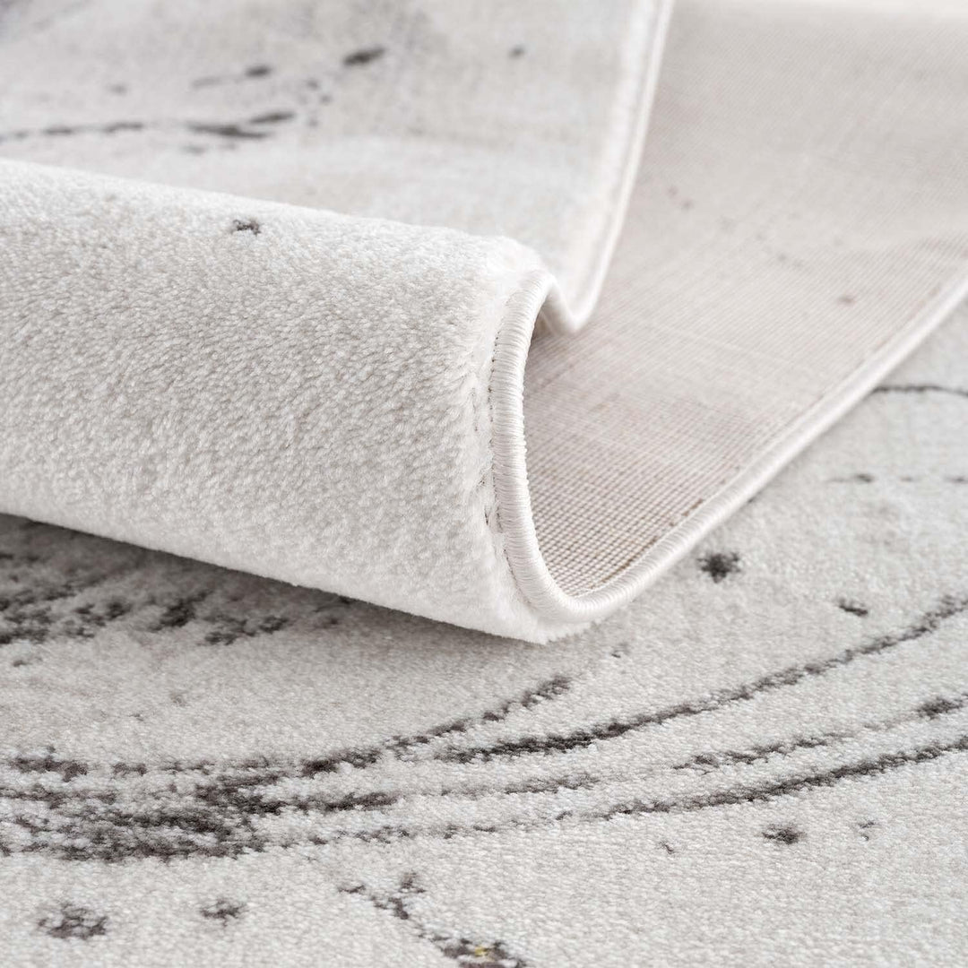 carpet city Teppich Wohnzimmer - 120x170 cm Kurzflor Grau, Golden - Meliert Abstraktes Muster - Mode