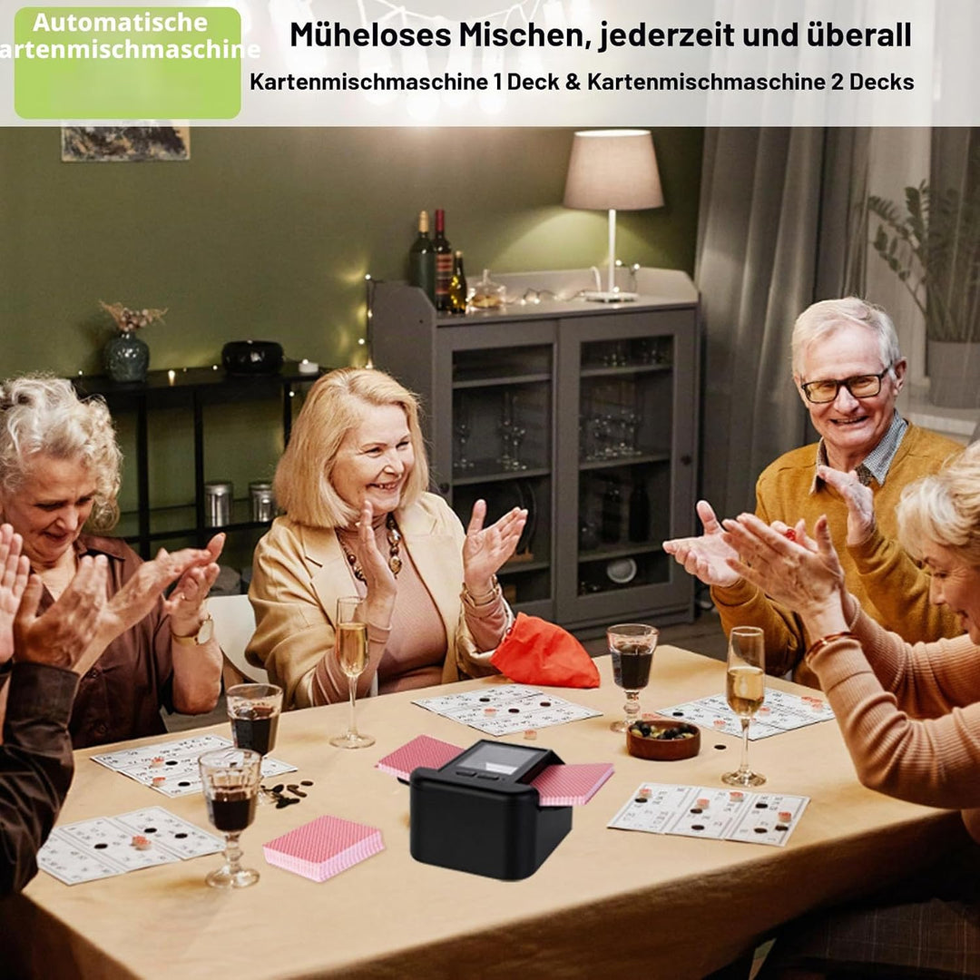 Wiederaufladbar Automatischer Kartenmischer für 2 Decks, Geräuscharm Elektrischer Kartenmischer mit