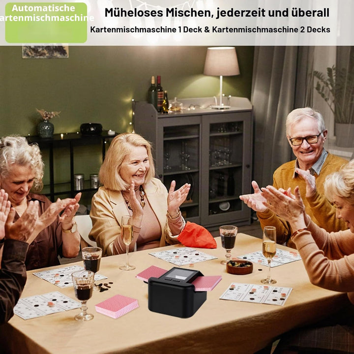 Wiederaufladbar Automatischer Kartenmischer für 2 Decks, Geräuscharm Elektrischer Kartenmischer mit