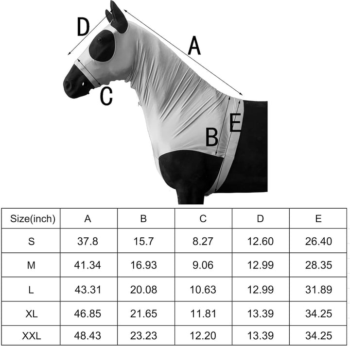 Leberna Lycra Stretch-Pferd Kapuze mit Reissverschluss - vollen Gesicht-Hals-Abdeckung M Marine, M M