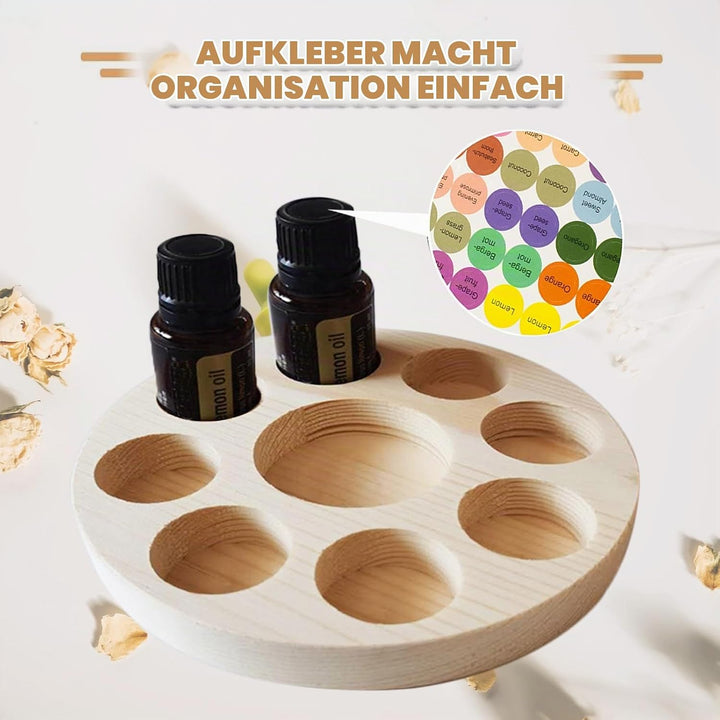 Honicemar 9 Loch Hölzern für Ätherisches Öl Display Ständer, Aromatherapie Öle Organizer – 4 Stück Ä