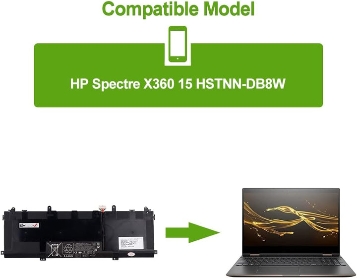 SwarKing Ersatz Akku Kompatibel mit SU06XL for HP Spectre X360 15 HSTNN-DB8W L29048-271 L29184-005