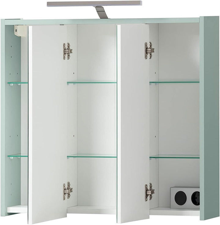 Schildmeyer Carlos Spiegelschrank, Holzwerkstoff, Pistazie, 65 cm Pistazie 65 cm, Pistazie 65 cm