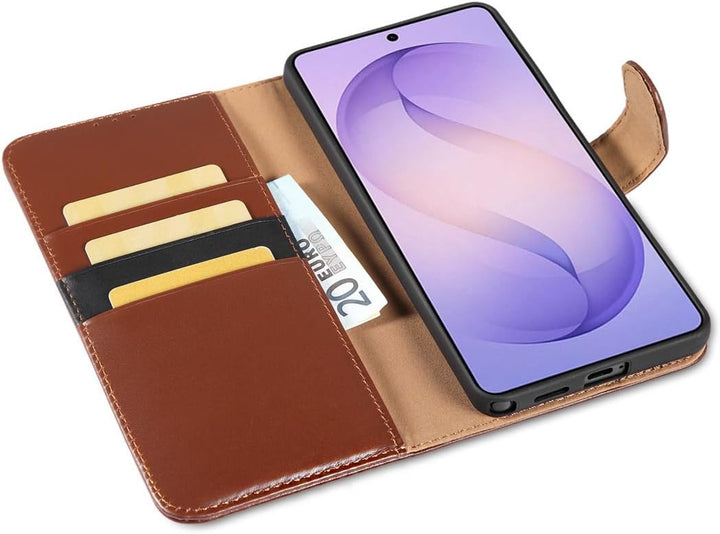 LENSUN Lederhülle für Samsung Galaxy S26 Ultra, Handyhülle [Echtes Leder] [RFID Schutz] Echtleder Hü