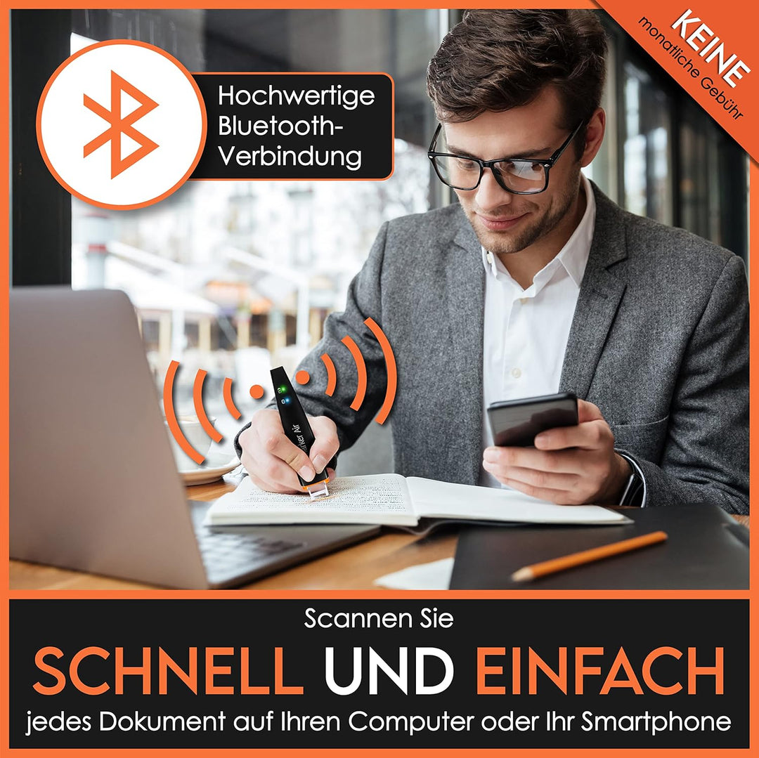Scanmarker Air - Bluetooth-Scannerstift inkl. OCR, Textübersetzung und Sprachwiedergabe (Schwarz, Sc