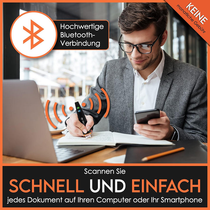 Scanmarker Air - Bluetooth-Scannerstift inkl. OCR, Textübersetzung und Sprachwiedergabe (Schwarz, Sc