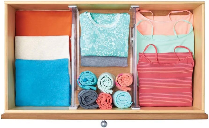 mDesign 8er-Set verstellbarer Schubladeneinsatz – praktischer Schubladen Organizer für Schrank und K
