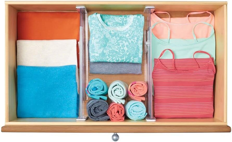 mDesign 8er-Set verstellbarer Schubladeneinsatz – praktischer Schubladen Organizer für Schrank und K