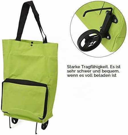 Yosoo Health Gear Klappbarer Einkaufswagen mit Rädern, Faltbare Tasche, wiederverwendbarer Einkaufsb