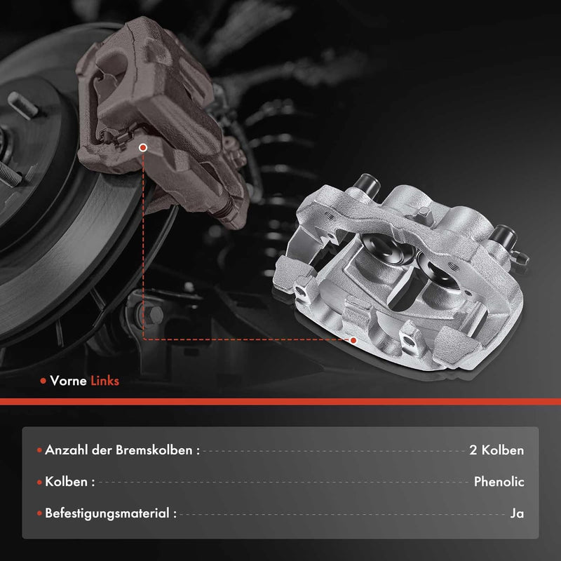 Frankberg Bremssattel Bremszange mit Halter Vorne Links Kompatibel mit Grand Cherokee IV WK WK2 3.0L