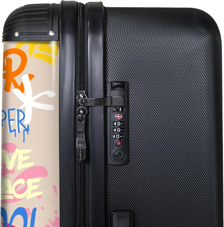 NoBoringSuitcases.com® Koffer XL Gross 77x51.5x28 cm Hartschale Reisekoffer 4 Rollen Leicht Koffer T