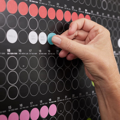dot on Jahreskalender 2025 mit bunten Klebepunkten | Wandplaner Designkalender DIY Kalender Wandkale