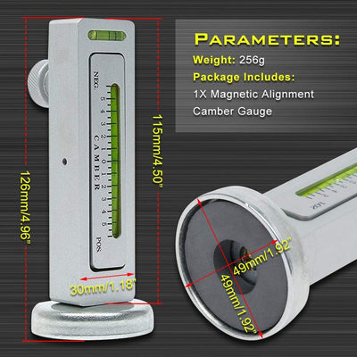 KATUR Universal-Messwerkzeug für PKW/LKW Einstellbares Magnetmessgerät-Werkzeug Magnetisches Sturzwe