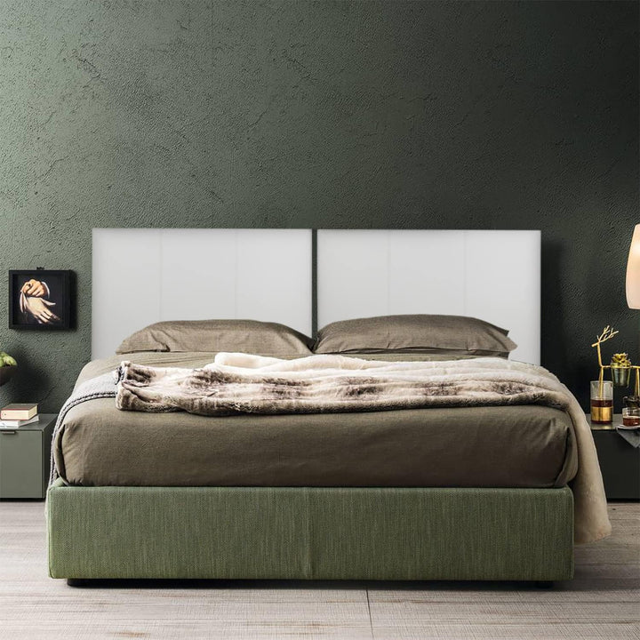 P17 | Kopfteil aus Kunstleder | 80 x 60 | gestreift | Einzelbett | (Weiss) 80 x 60 cm Eco Leather -