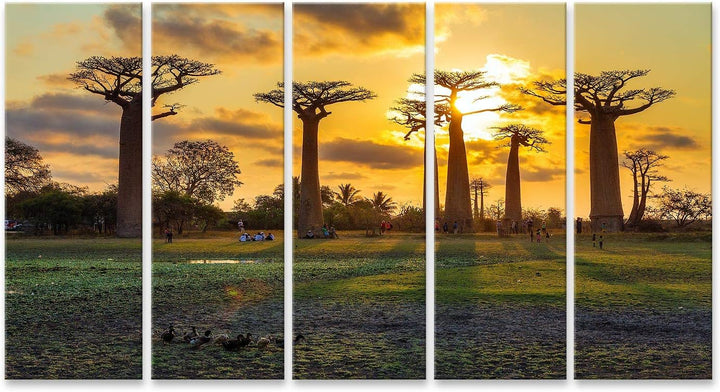 islandburner Bild auf Leinwand Schöne Bäumee Bei Sonnenuntergang In Der Allee Der Baobabs In Madagas