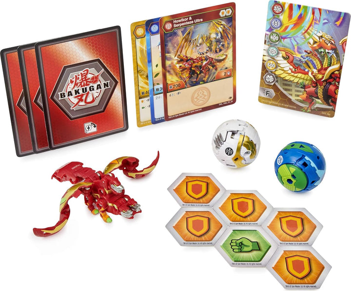 BAKUGAN Starter Pack mit 3 Armored Alliance (1 Ultra & 2 Basic Balls) inkl. Fusions-Charakteren, unt