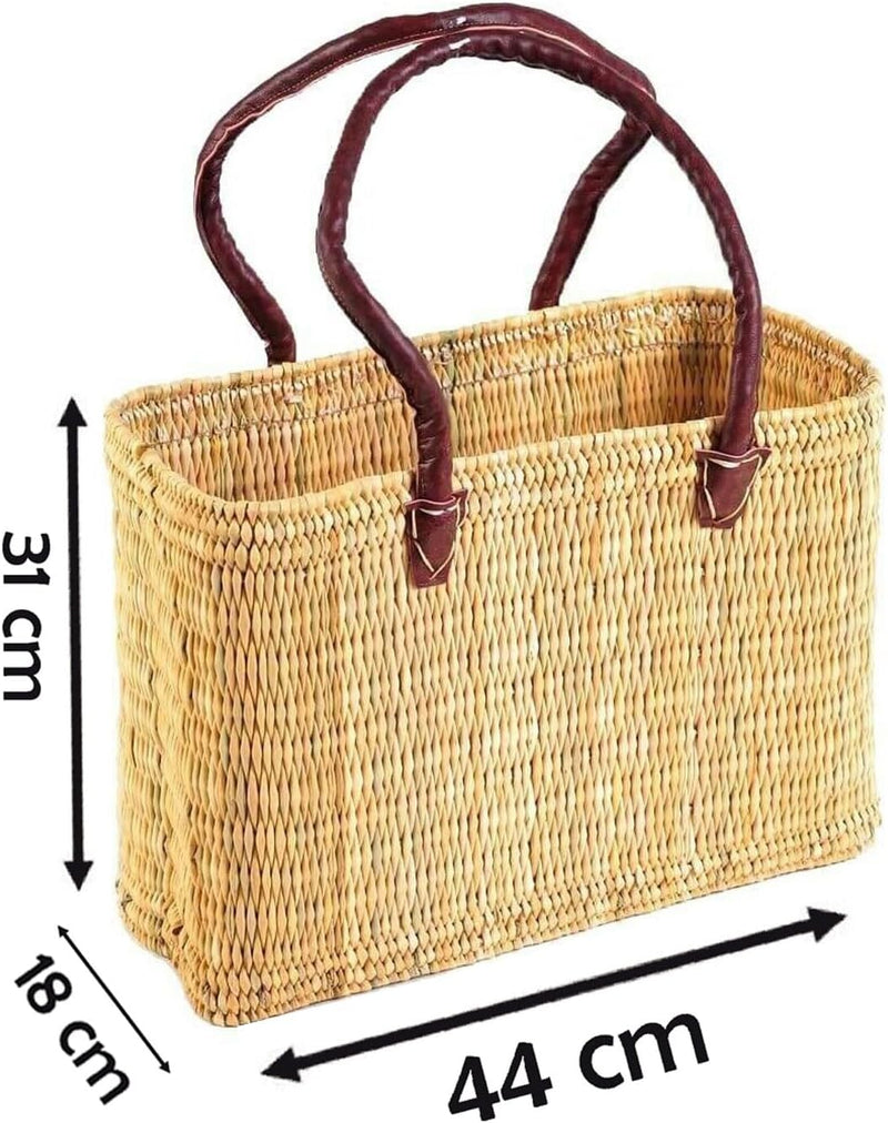 Simandra Seegras Tasche Korb Einkaufstasche Einkaufskorb Flechtkorb Korbtasche Palmgras Langer Griff