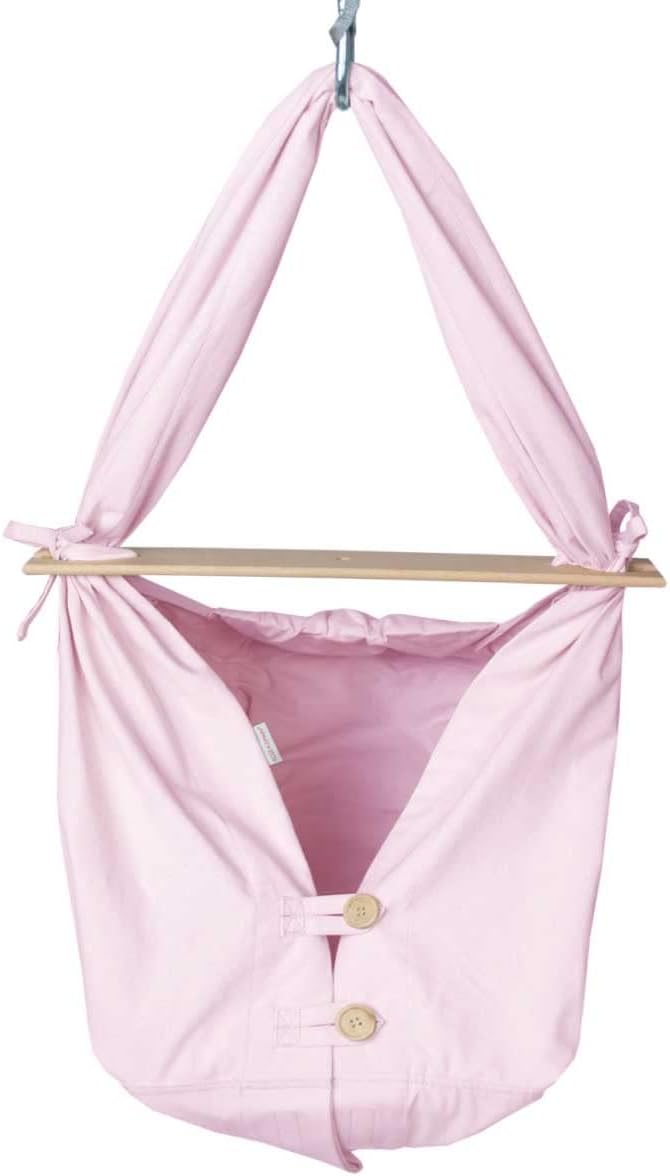HOBEA-Germany Federwiege für Babys Babyfederwiege Babyhängematte Hängewiege Komplettset (rosa) Feder