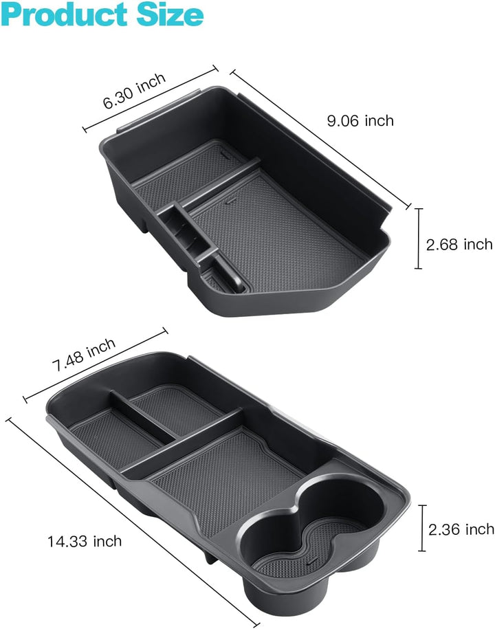 CDEFG [2 Stück] Kompatibel mit Kia EV6 2022-2023 2024 2025 Mittelkonsole Organizer + Armlehne Aufbew