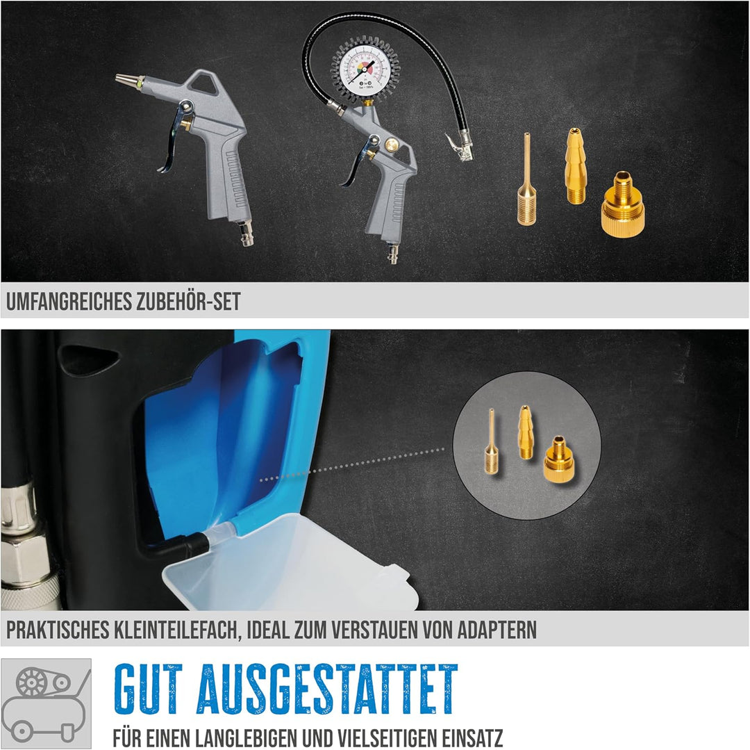 Güde Kompressor Airpower 180/08 & Makita 821550-0 Makpac Gr.2, Langlebig und Robust, 157 mm Bundle m