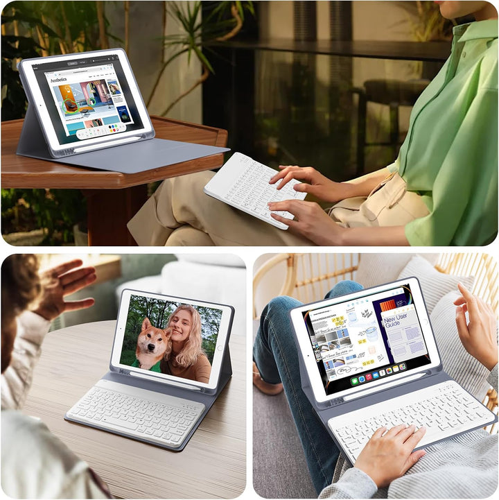 Tastatur Hülle für iPad 9. Generation / 8. Generation / 7.Generation 10,2 Zoll, Magnetisch Abnehmbar