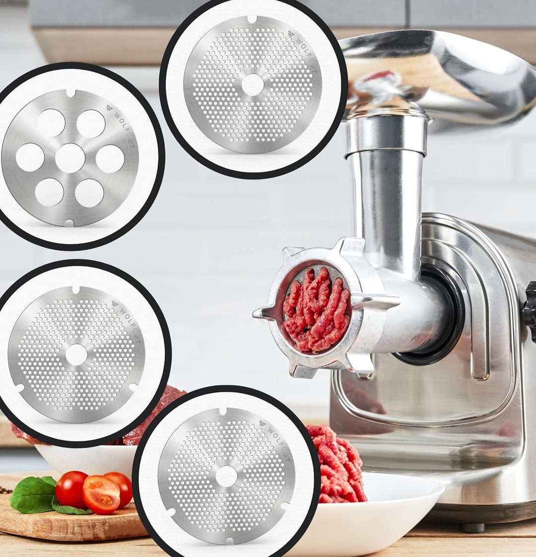 Wolfcut INOX Lochscheibe mit 2 Nuten für Fleischwolf Grössen 22-3,0 mm Bohrung
