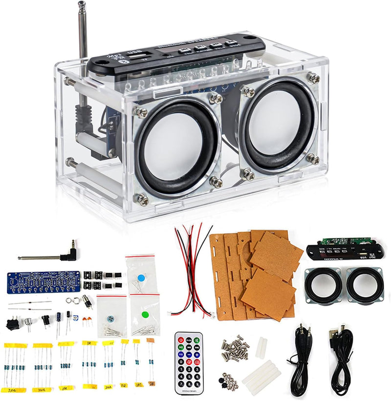 Heemol Elektronik Löt Bausatz Radio Mini Verstärker,87.5-108MHZ DIY Kit Verstärker Bluetooth Lautspr