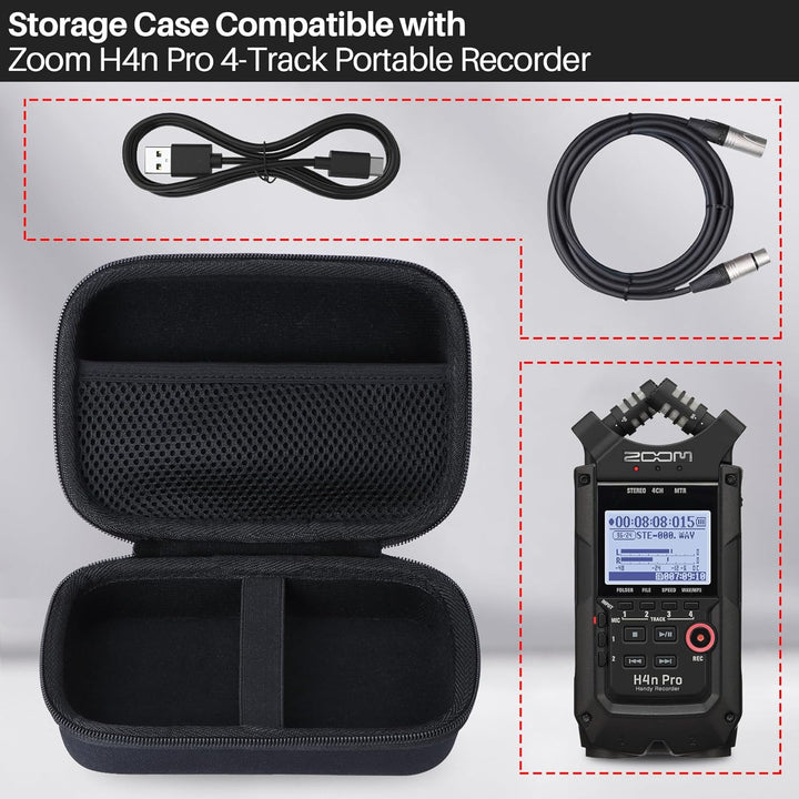 Hart Schutz Hülle Etui Tasche für Zoom H4N PRO Digital Multitrack Aufnahmegerät Schwarz Etui M, Schw