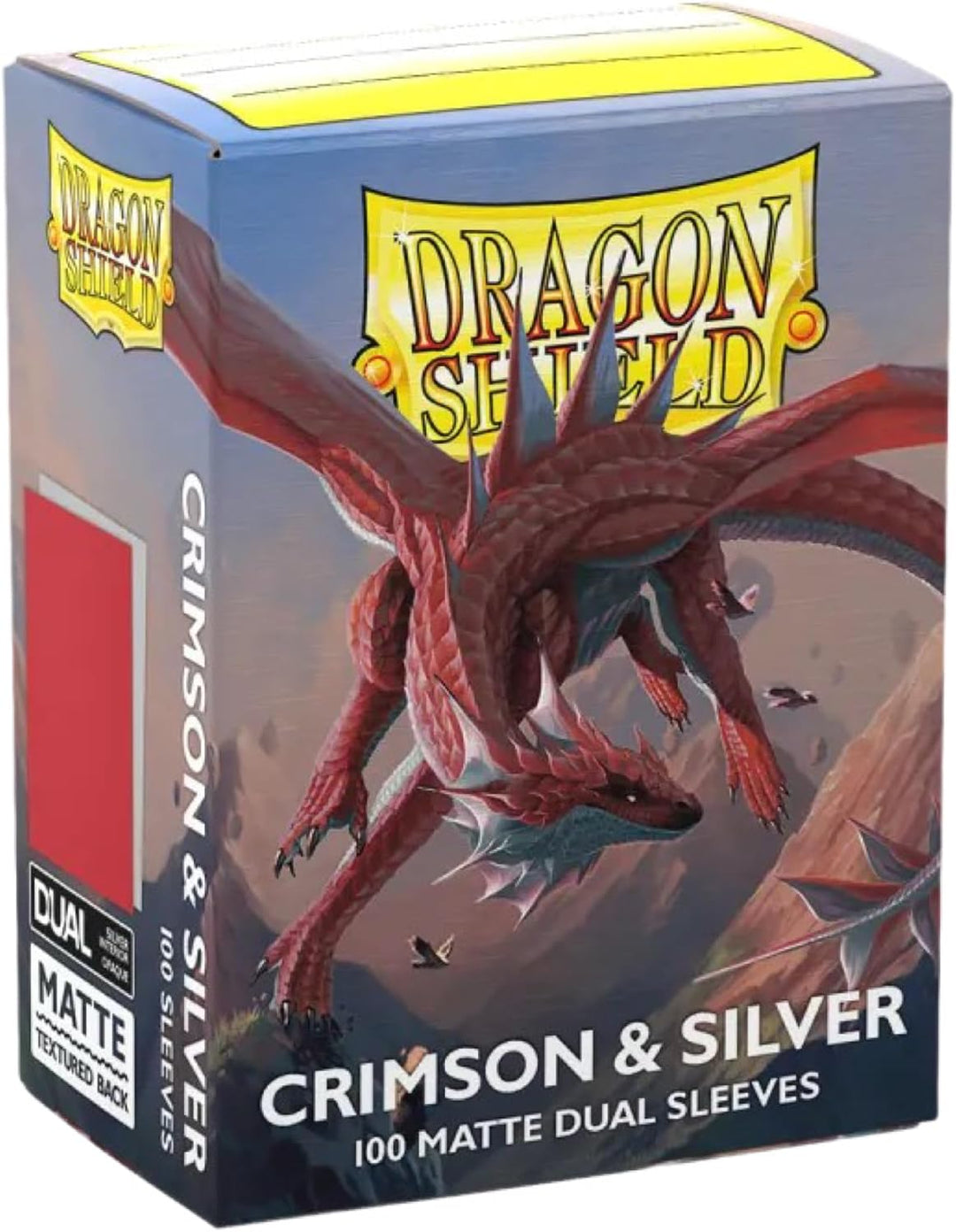 Arcane Tinmen Dragon Shield: Matte – Dual Crimson & Silver(100)