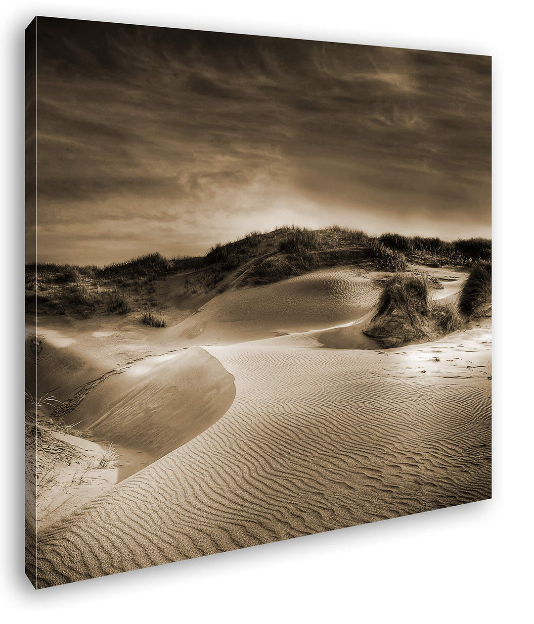 deyoli Zauberhafte Sanddünen Format: 60x60 Effekt: Sepia als Leinwandbild, Motiv fertig gerahmt auf