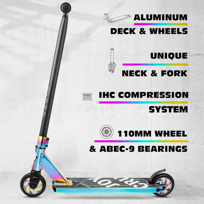 Joycruise Stunt Scooter für Kinder ab 8 Jahre & Erwachsene, Stunt Roller mit 360° Lenkung Funscooter