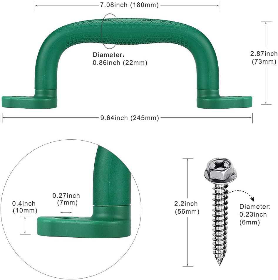 Dolibest Klettergriffe, 18cm Klettergerüst Haltegriffe Kinder rutschfeste Solide Handgriffe für Spie