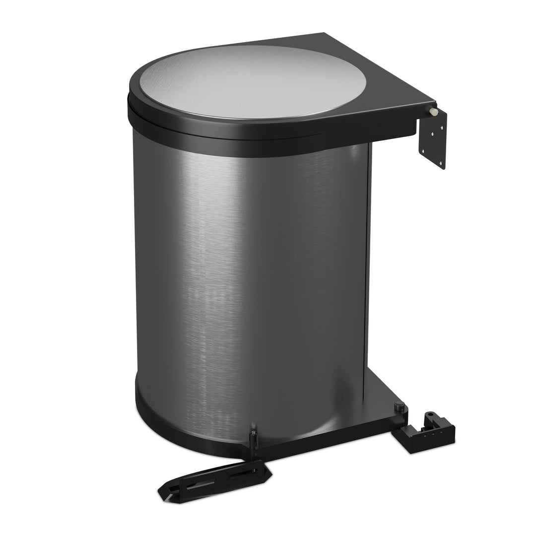 Relaxdays Einbaumülleimer, 12 L, Einbau Unterschrank, Schwenkeimer Küche, HBT: 37x28x28,5 cm, Edelst