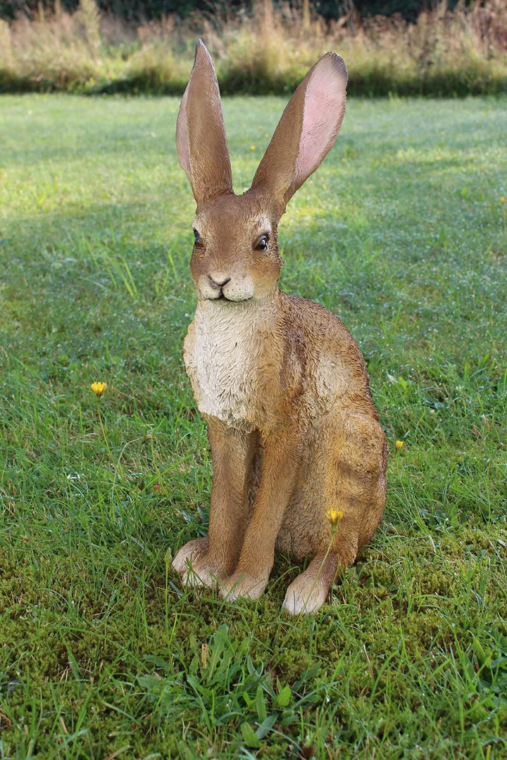 Arnusa Tierfigur Feldhase lebensgross 51cm Gartenfigur Hase Rammler Gartendekoration