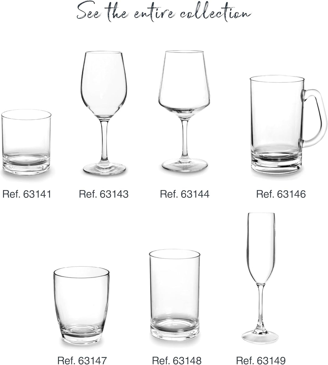 LACOR 63144 63144-Set mit 6 Weingläsern, Tritan, rot Rotweingläser, Rotweingläser