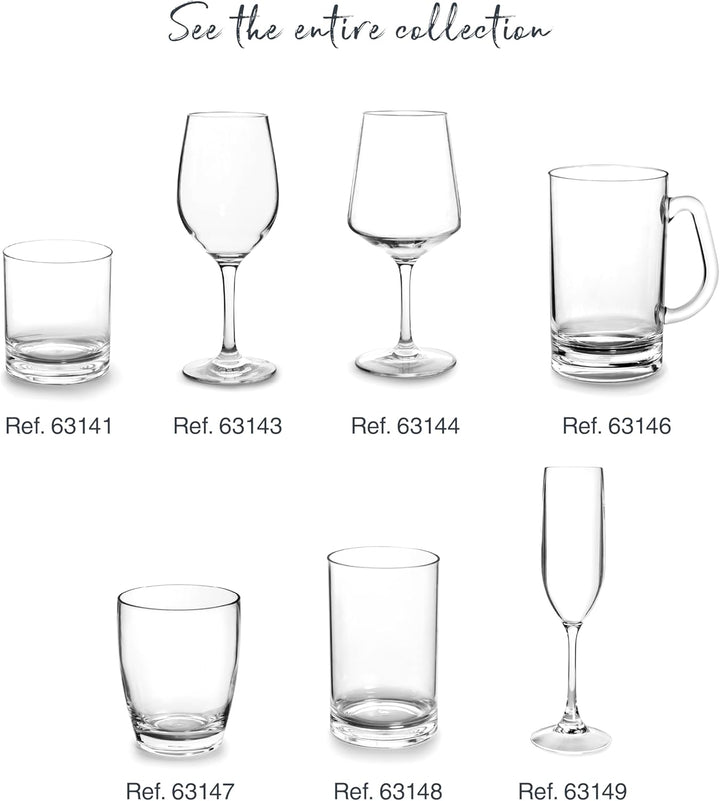 LACOR 63144 63144-Set mit 6 Weingläsern, Tritan, rot Rotweingläser, Rotweingläser