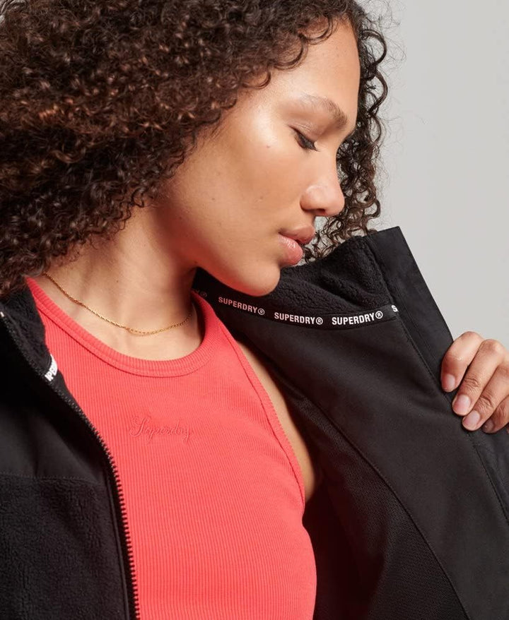 Superdry Damen Code Hybrid Trekker Jacket Baby Jacke, Schwarz