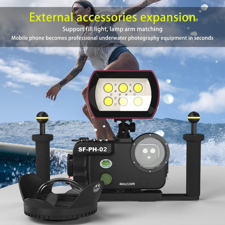 Sea frogs Waterproof Case, 130ft/40m Underwater Full Sealed Cover Snowproof Shockproof Dirtproof IPX