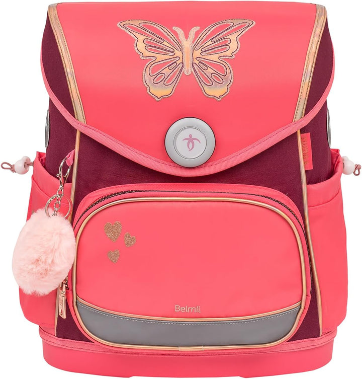 Belmil Premium Compact Plus ergonomisches Schulranzen Set 5 - teilig, AGR, Brustgurt, Hüftgurt, Magn