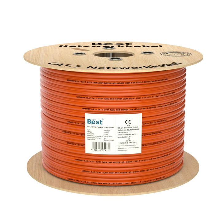 Germany B.e.s.t CAT 7 200M Duplex Netzwerkkabel Verlegekabel Kupfer LAN Kabel Ethernetkabel S/FTP 10