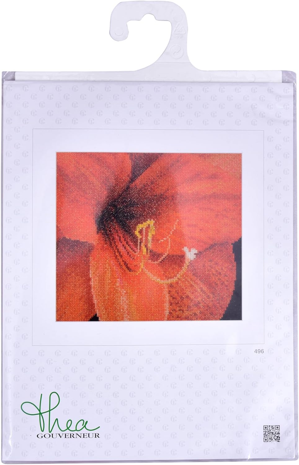 Thea Gouverneur - Kreuzstich-Set - Amaryllis Aida - Aida - 18 Count - Für Erwachsene - 496A 496A Whi